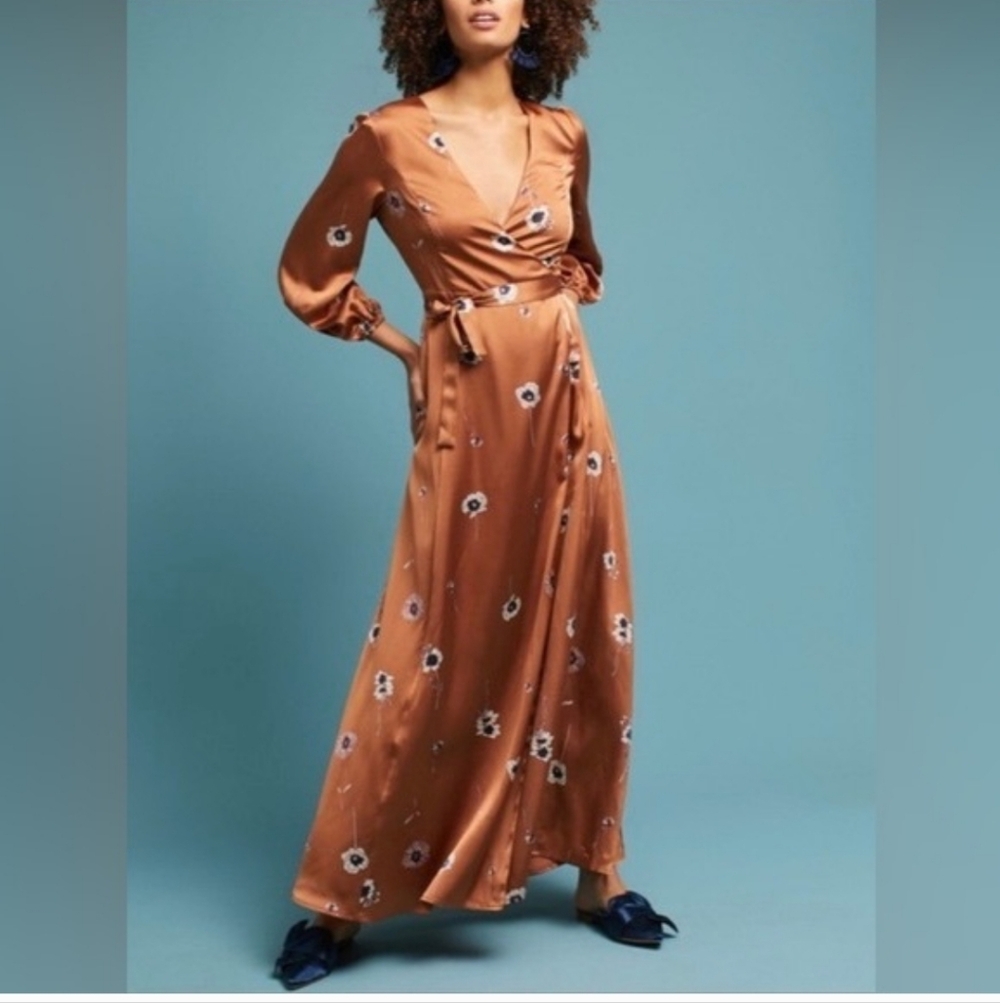Anthropologie Astr The Label Lexia Printed Wrap Maxi Dress